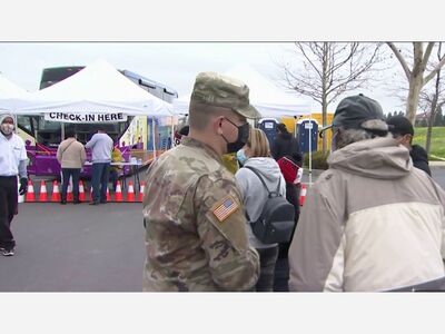 The California National Guard arrive in Antioch Ca. for Covid testing assistance